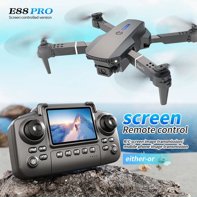 Drone Camera Hd - Profesyonel E88 PRO Drone ekranlı 8K