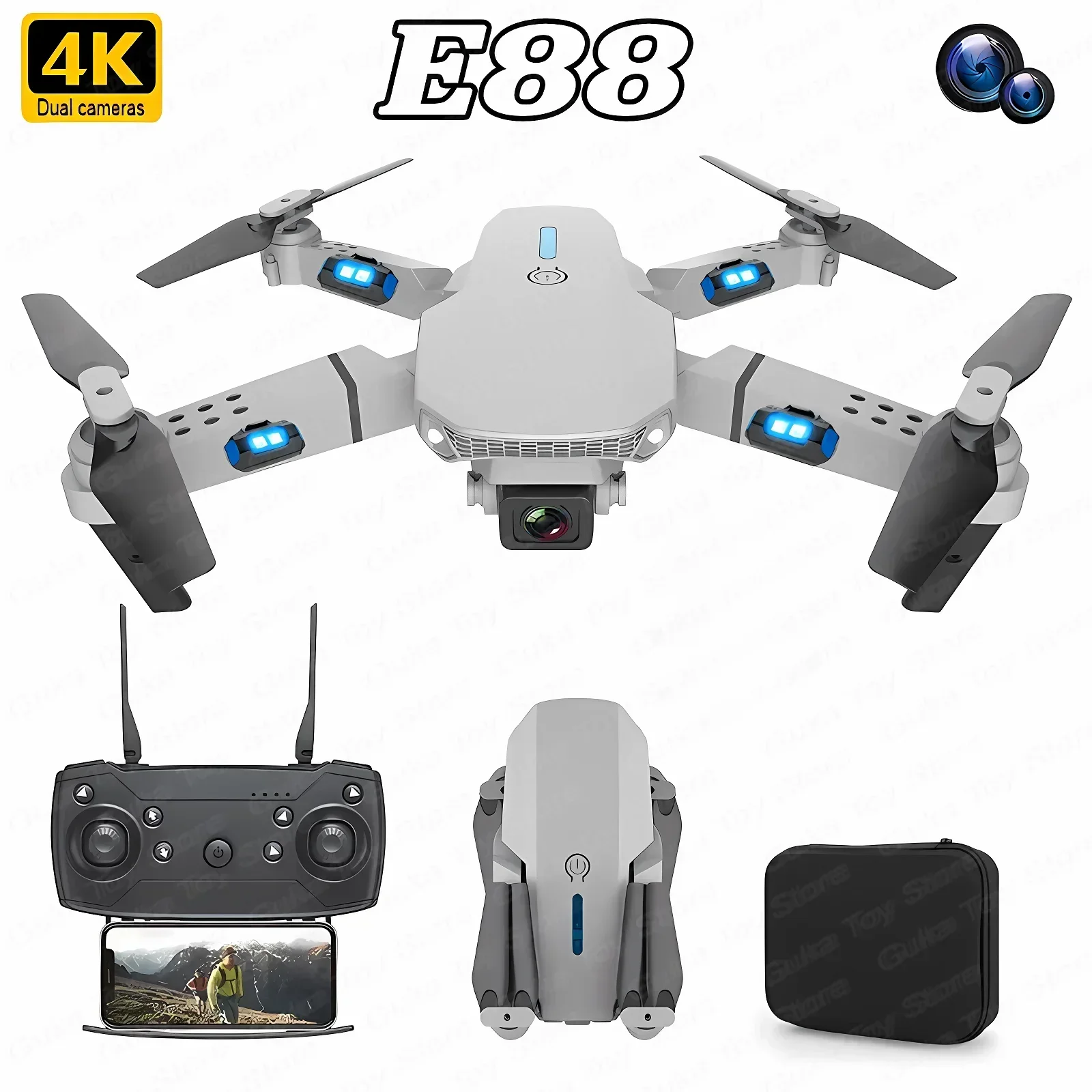E88 Pro WIFI FPV Drone Geniş A - Drone Camera Wide Angle incelemesi ve fiyatı