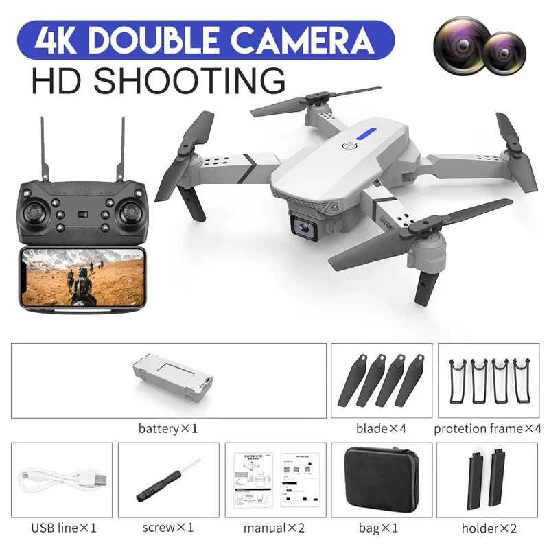 E88 Pro Akıllı Katlanabilir Dr - Drone Camera 4K incelemesi ve fiyatı
